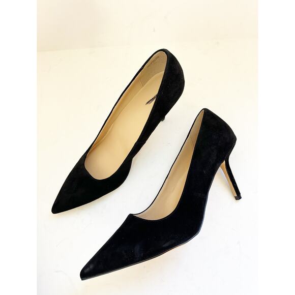 NWOB Ann Taylor Mae Suede Pump Mila Black 11 - Picture 2 of 6